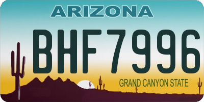 AZ license plate BHF7996