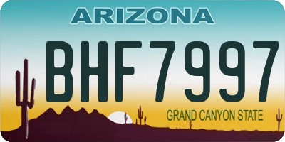 AZ license plate BHF7997
