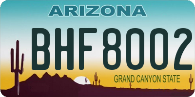 AZ license plate BHF8002