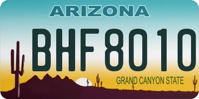 AZ license plate BHF8010