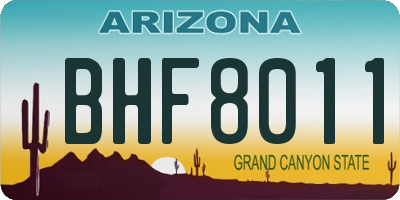AZ license plate BHF8011