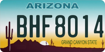 AZ license plate BHF8014