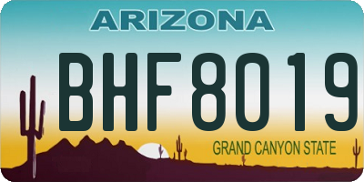 AZ license plate BHF8019