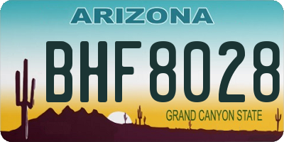 AZ license plate BHF8028