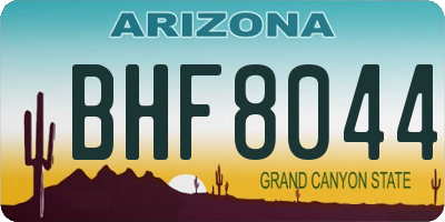 AZ license plate BHF8044