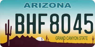 AZ license plate BHF8045