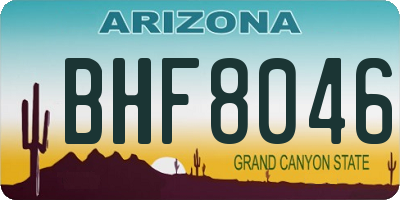 AZ license plate BHF8046