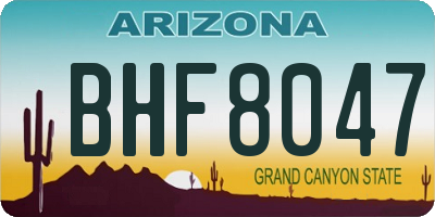 AZ license plate BHF8047