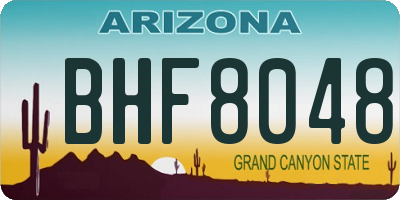 AZ license plate BHF8048