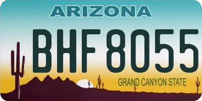 AZ license plate BHF8055