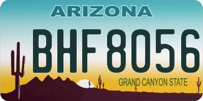 AZ license plate BHF8056