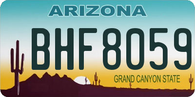 AZ license plate BHF8059