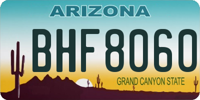 AZ license plate BHF8060