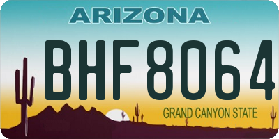 AZ license plate BHF8064