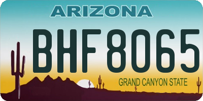 AZ license plate BHF8065