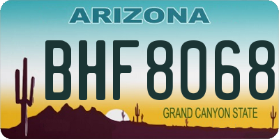 AZ license plate BHF8068