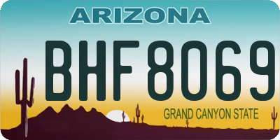 AZ license plate BHF8069
