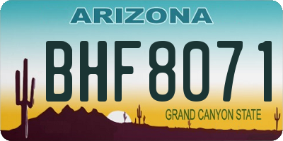 AZ license plate BHF8071