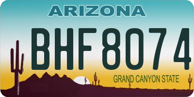 AZ license plate BHF8074