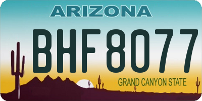 AZ license plate BHF8077