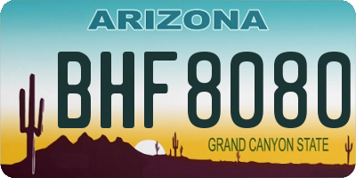 AZ license plate BHF8080