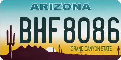 AZ license plate BHF8086