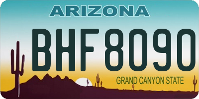 AZ license plate BHF8090