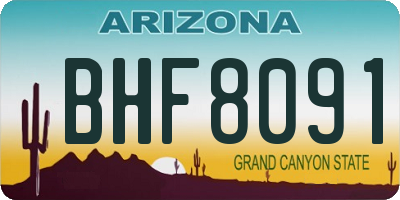 AZ license plate BHF8091