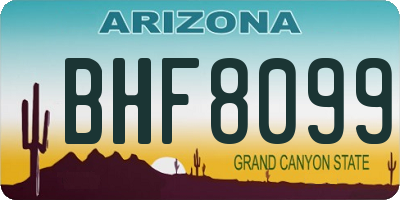 AZ license plate BHF8099