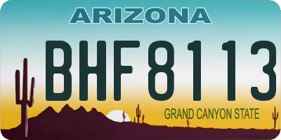 AZ license plate BHF8113