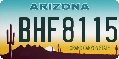 AZ license plate BHF8115