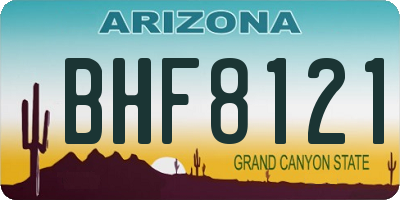 AZ license plate BHF8121