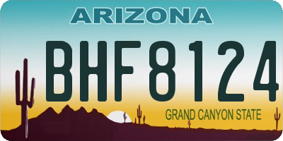 AZ license plate BHF8124