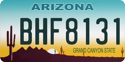 AZ license plate BHF8131