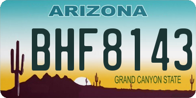 AZ license plate BHF8143