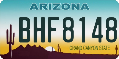 AZ license plate BHF8148