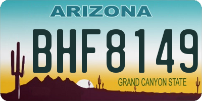 AZ license plate BHF8149