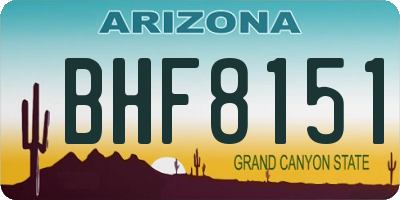AZ license plate BHF8151