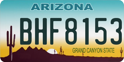 AZ license plate BHF8153