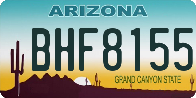 AZ license plate BHF8155