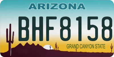 AZ license plate BHF8158