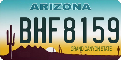 AZ license plate BHF8159