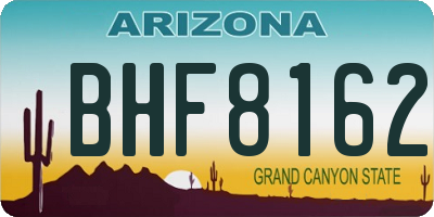 AZ license plate BHF8162