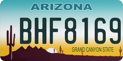 AZ license plate BHF8169