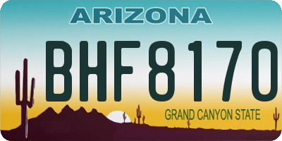 AZ license plate BHF8170