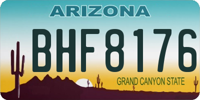 AZ license plate BHF8176