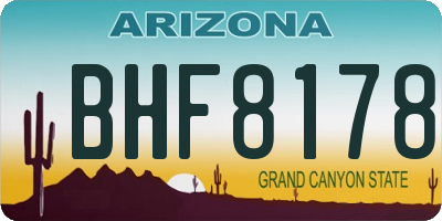 AZ license plate BHF8178