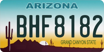 AZ license plate BHF8182