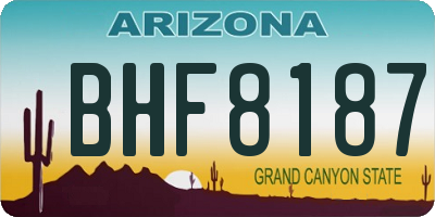 AZ license plate BHF8187