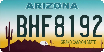 AZ license plate BHF8192